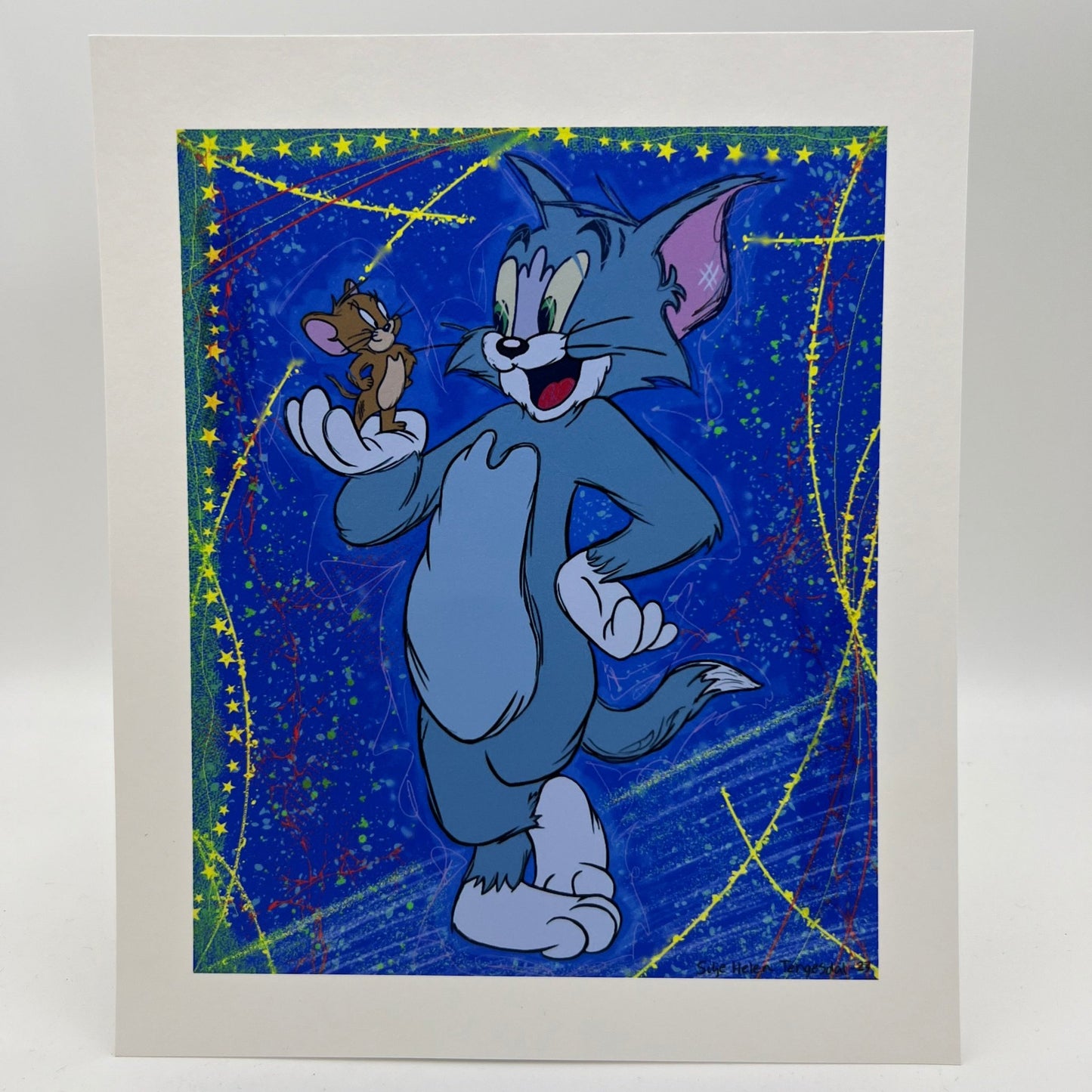 Tom og Jerry – Limited Edition Digital Tegning Printet på Kunstpapir (21 x 25 cm)