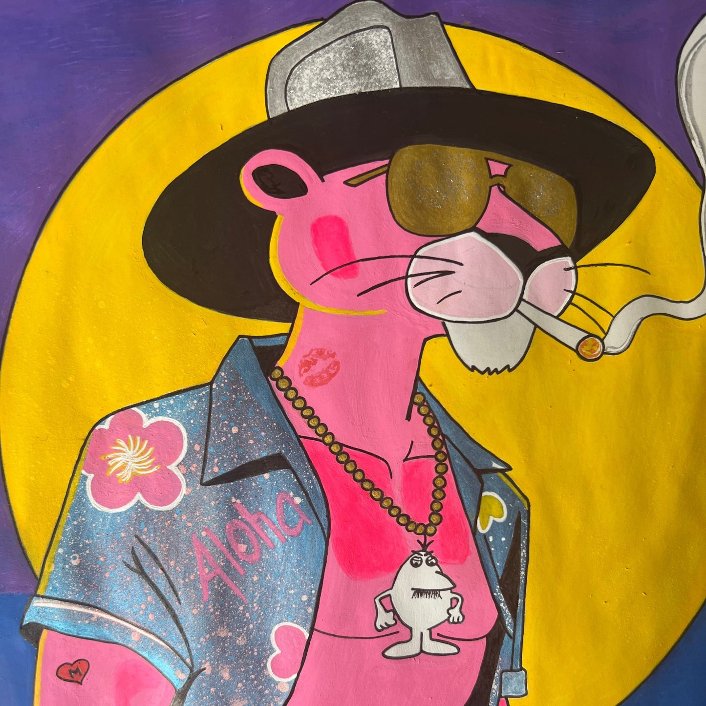 Pink Panther – Hawaii Vacation Vibes i A3 med Hvit Ramme