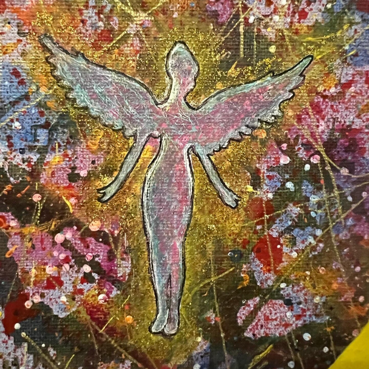 Kurt Cobain Maleri på Maleplate – Håndlaget Kunst med Akryl, Stensil og Glitter