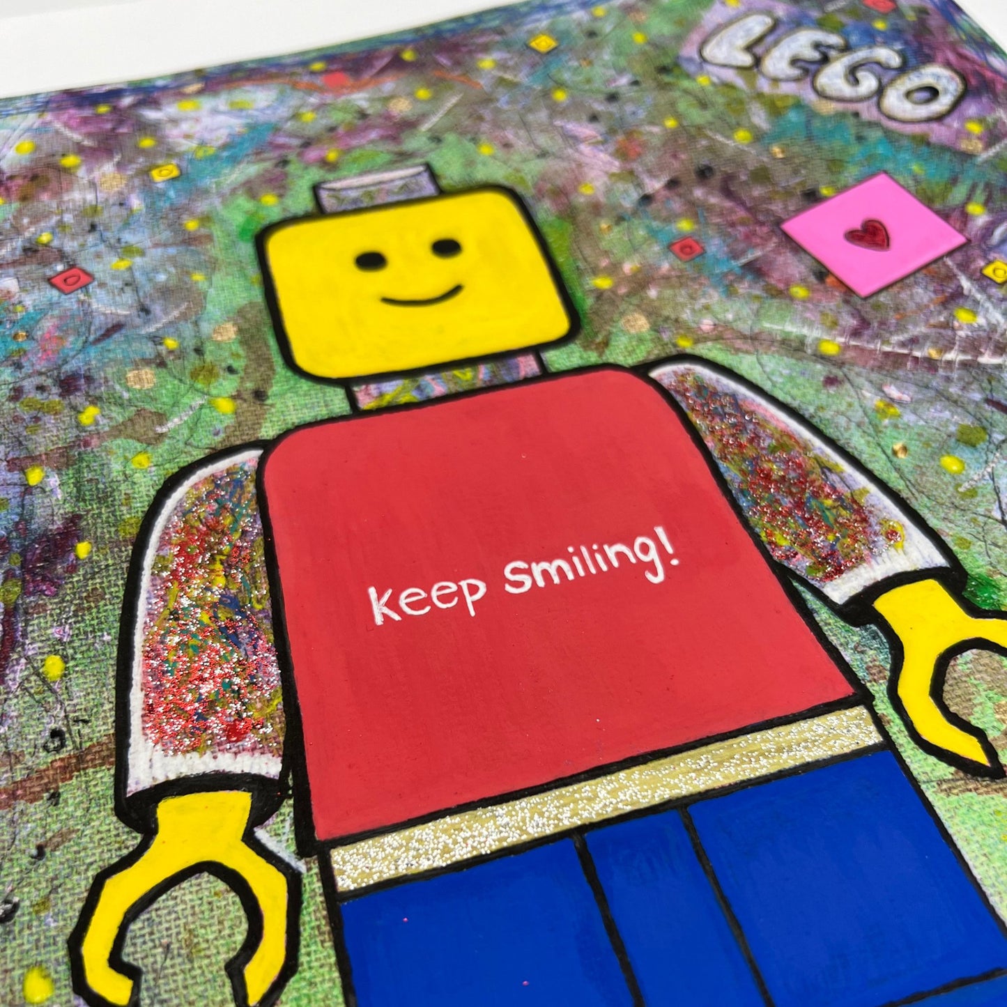 Lego Power – Håndkolorert A3 Print med Akrylmaling, Akryltusj og Penn