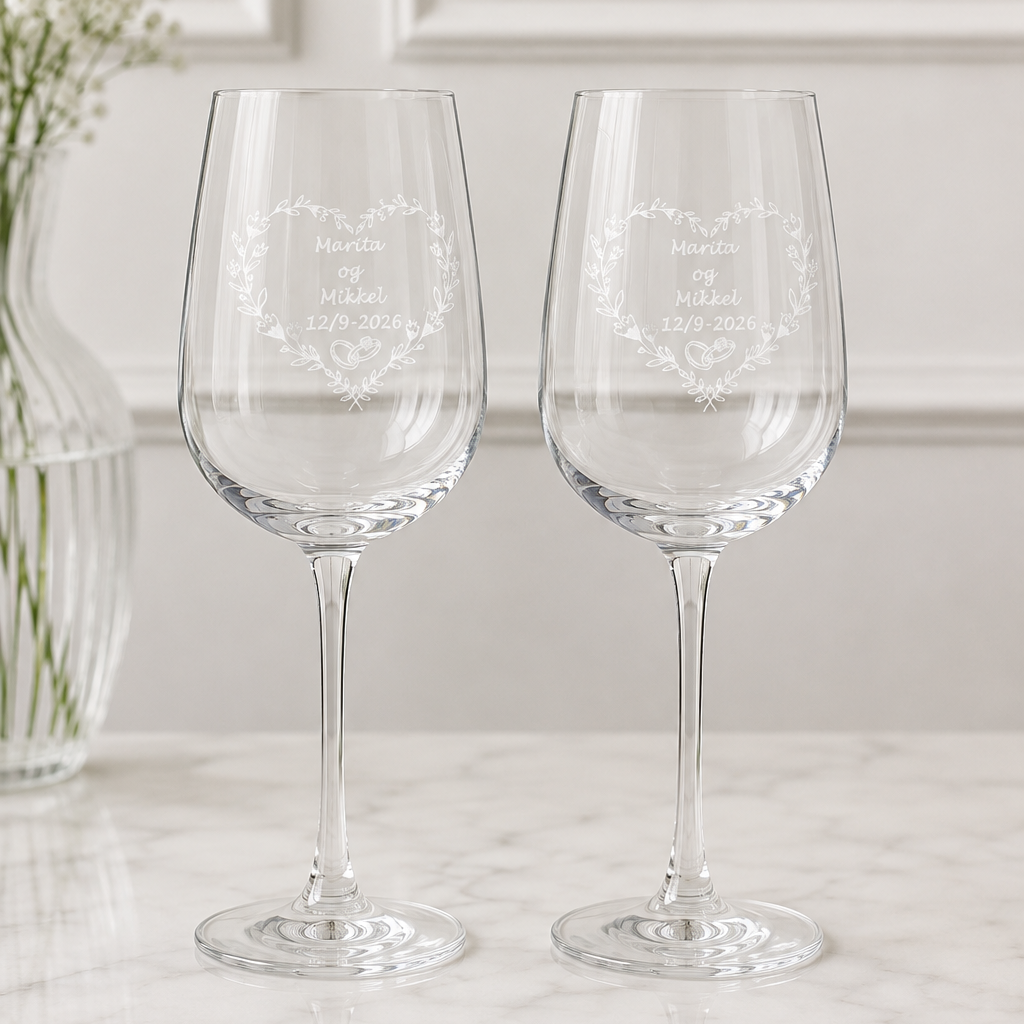 "Personlig Bryllupsglass til Bruden – Med Navn og Design, Dropp Bordkortet!"