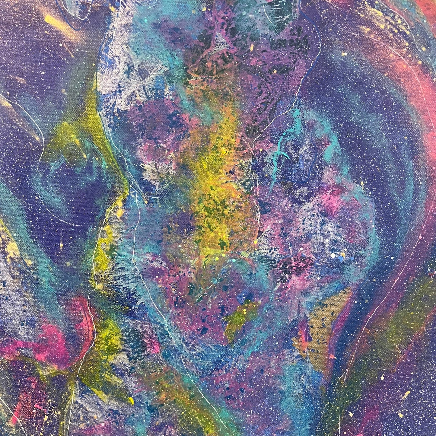 Akrylmaleri i Glade Farger – Kunstverk med Svamp, Klut og Pastell (60 x 80 cm)